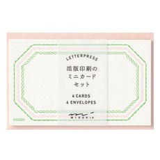 日本MIDORI 名片尺寸便簽信封組 88566 便攜記事 傳遞心意, 外框粉, 1組