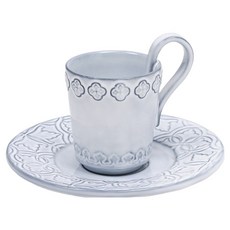 BORDALLO PINHEIRO Luanova 咖啡杯 + 杯碟組, 1套, 復古白