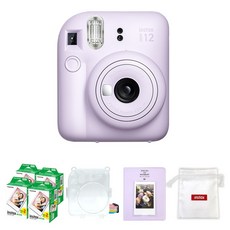 FUJIFILM 富士 instax 即時相機 丁香紫 + mini底片 80p + 透明保護殼 + 馬卡龍2層相簿 + Logo收納包套組 instax mini 12, 1個