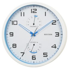 RHYTHM 日本麗聲時計 溫濕度指針掛鐘, 白色