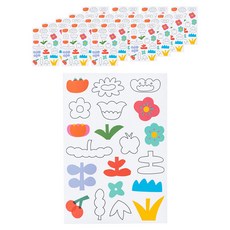 minhwashop 環保袋透明貼紙, 花, 20個