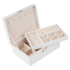 리브리카 2단 보석함 23 x 17 x 9 cm, 화이트, 1개
