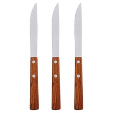 도매토피아 럭셔리 우드 핸들 디너 나이프, 3개
