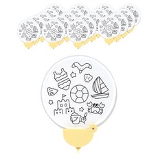 민화샵 원터치 부채 꾸미기, 해변, 20개