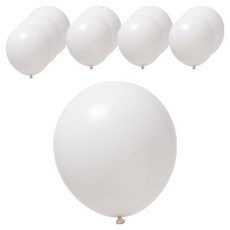 minhwashop 派對用品 圓形一般氣球 30入, 10個, 白色