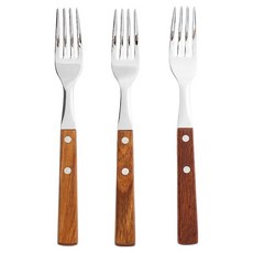 Dometopia 奢華木質手柄餐叉, 3個, 胡桃木