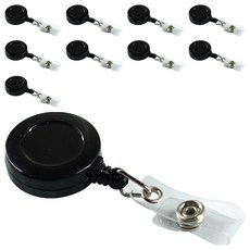 올라이크 심플한 오피스 사원증 릴홀더, 블랙, 10개