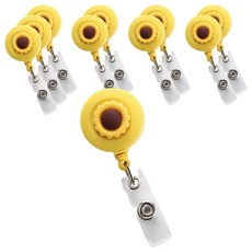 All Like 可愛員工證護士伸縮扣環, 10個, 向日葵