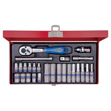 KING TONY 金統立 專業級工具 1/4 2分 DR 6角套筒扳手26件組 KT2526MR, 1組