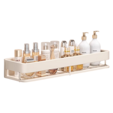 小麥購物 奶油風浴室置物架 奶白單層 L215 600g, 奶白色, 1個