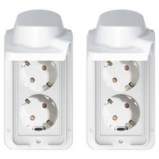 르그랑 타비앙 방우 2구 매입콘센트 세로형 45도 방적형 Simple 화이트, 2개