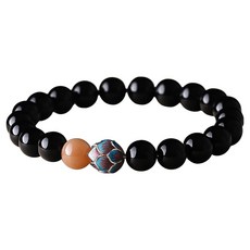 Living Pocket 佛教念珠 黑曜石蓮花手鍊 10mm, 1個, 混合色