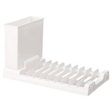 廚房碗碟餐具瀝水收納架, 白色, 1個