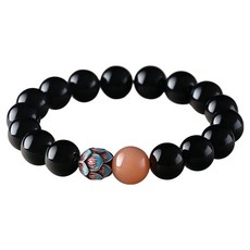 Living Pocket 佛教念珠 黑曜石 蓮花手鍊 8mm, 1個, 混色