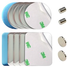플라이토 거치대 벽부착 철판 40mm 원형 5p + 사각 5p + 네오디뮴 자석 원형 2p + 원통형 2p 세트, 실버, 1세트
