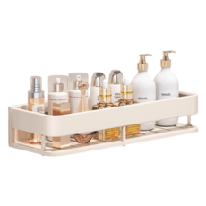 小麥購物 奶油風浴室置物架 奶白單層 L215 500g, 奶白色, 1個