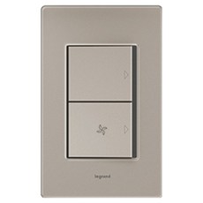 Legrand 羅格朗 Tavien Deco 壓克力二聯開關 FAN Simple 香檳金珍珠, 1個