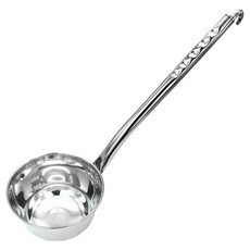 Kitchen Ire 全不鏽鋼一體成形營業用餐廳湯勺, 銀色, 1個