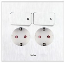 winners Bello開關安裝2孔插座 白色, 1個