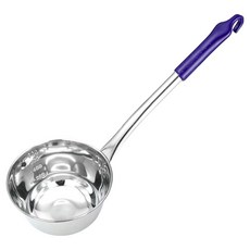 Kitchen Ire 不鏽鋼中型營業用餐廳湯勺, 1個, 藍色