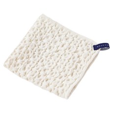 kontex 棉麻混紡吸水速乾鬆餅紋方巾, 淺米色, 1條