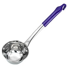키친이레 不鏽鋼單柄營業用餐廳湯勺, 1個, 藍色