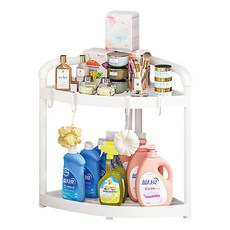 小麥購物 落地多層三角置物架 L205, 白色, 2層