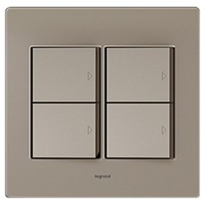 Legrand 羅格朗 Tavien Deco 壓克力 4開關 Simple 香檳金珍珠, 1個