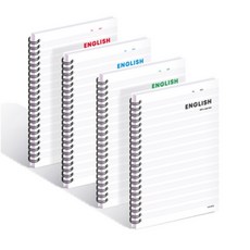 Withna 線圈英文練習筆記本 80-0078, 4本, 顏色隨機