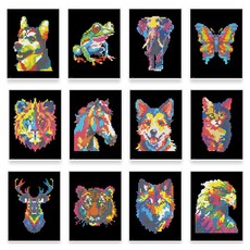 Smogle迷你寶石動物12種十字繡組合DIY組, 1套, 混色