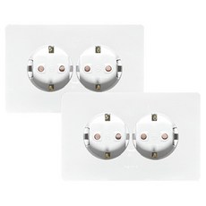 Legrand 羅格朗 45度 橫向型 Simple Tavien 2孔 嵌入式插座 白色, 2個
