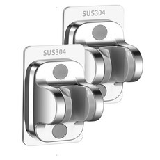 iRoom 優倍適 免釘加厚底座多檔位蓮蓬頭掛架組 2個, 不鏽鋼色