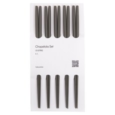 HOLA 和樂家居 伊登合金八角筷 22.5cm, 1組, 5雙筷子, 灰色