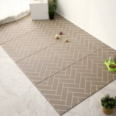 comet 防滑折疊寵物地墊 4折款, 1個, 棕色人字紋