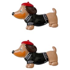 PDS家居裝飾 可愛PET磁鐵 小狗 2入, 混色