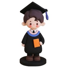 PDS居家裝飾 戴學士帽的學生裝飾 PVC道具 畢業典禮公仔 短髮, 混合顏色