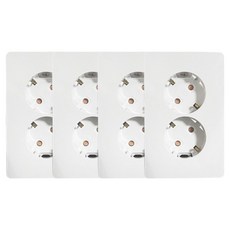 Legrand 羅格朗 TAVIE 雙孔嵌入式插座 45度垂直型 Simple 白色, 4個