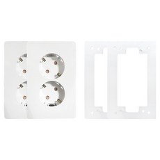 Legrand 羅格朗 Tabian Simple 2孔嵌入式插座 45度垂直型 白色 2p + 輔助座 2p 套組, 1套