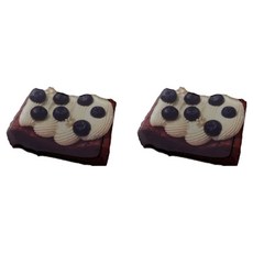 PDS家居裝飾 DESSERT 磁鐵 藍莓布朗尼 2入, 混合色