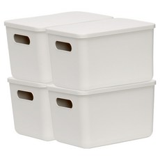 DAILY BLOOM Pantry 收納箱 附把手 1號, 米色, 4個