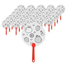 Ilsangsokbanzzak DIY底圖圖案夏日扇子製作, 30個, 水果