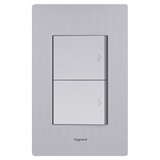 Legrand 羅格朗 Tabian Deco鋁製3路2開簡易開關 銀色髮絲紋, 1個