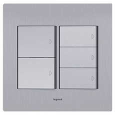 Legrand 羅格朗 Simple 塔比安Deco 鋁質5開關 銀色髮絲紋, 1個