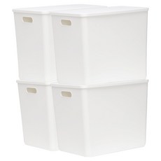 DAILY BLOOM 儲物收納生活箱 附把手 4號, 白色, 4個