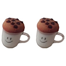 PDS家居裝飾 DESSERT 餅乾牛奶磁鐵 2入, 混合顏色