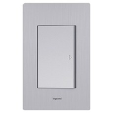 Legrand 羅格朗 Tavian Deco 鋁製3路1開關 Simple 銀色髮絲紋, 1個