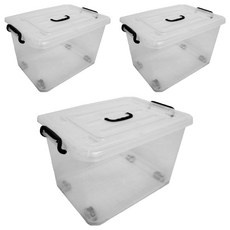 MINEING 塑膠收納箱, 3個, 透明