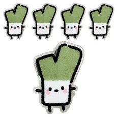 Gold Pang 可愛蔬菜角色壓克力書夾 夾子 5入組 韭菜, 1套, 2.5cm