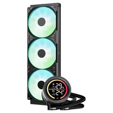 ABKO 波賽頓 ARGB 顯示螢幕水冷 CPU 散熱器, 黑色, P360D, 1個