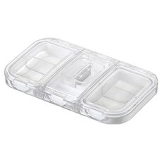 iSFun 微透長型 切藥分隔密封收納藥盒 透白, 1個